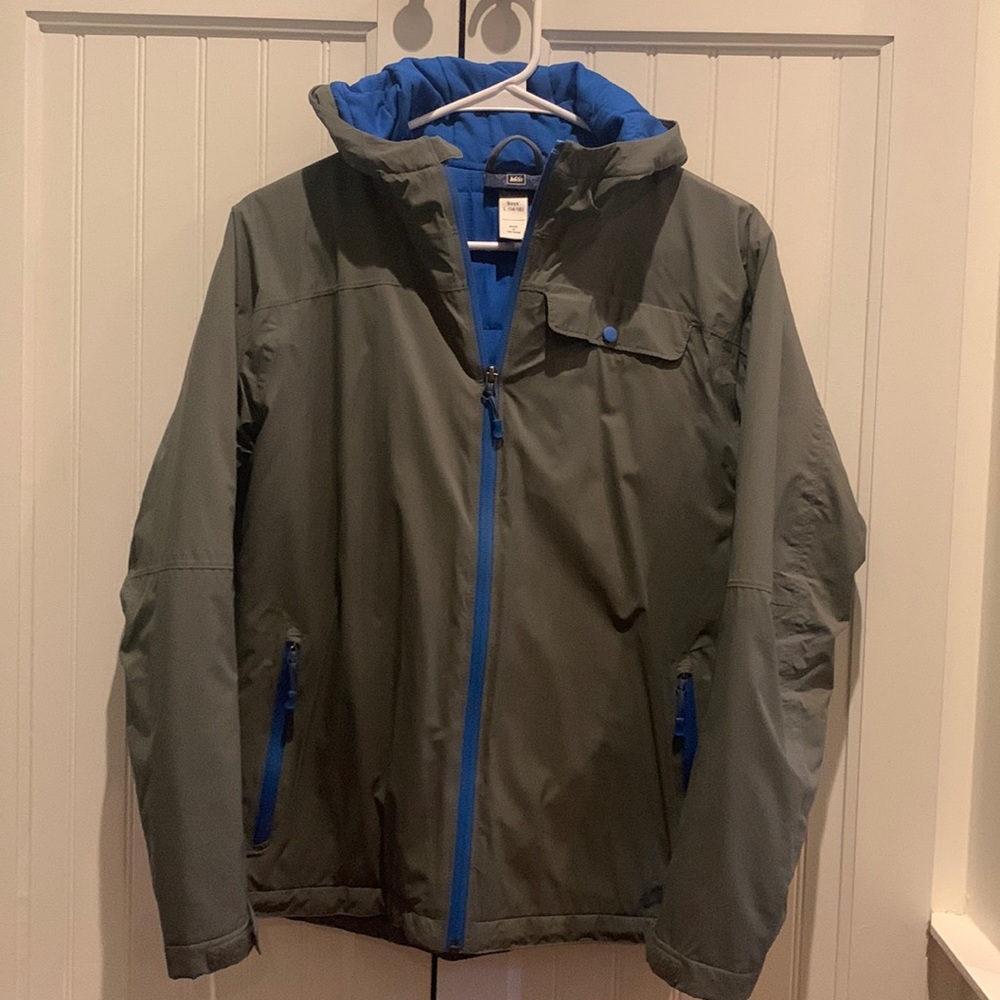 Boys Size Large (14/16) REI Lightly Insulted Jacket With Hood